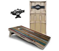Metallic Wood Planks Cornhole Boards - Pro Solution Elite Series