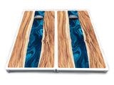 Live Edge River Cornhole Boards - All Weather Series