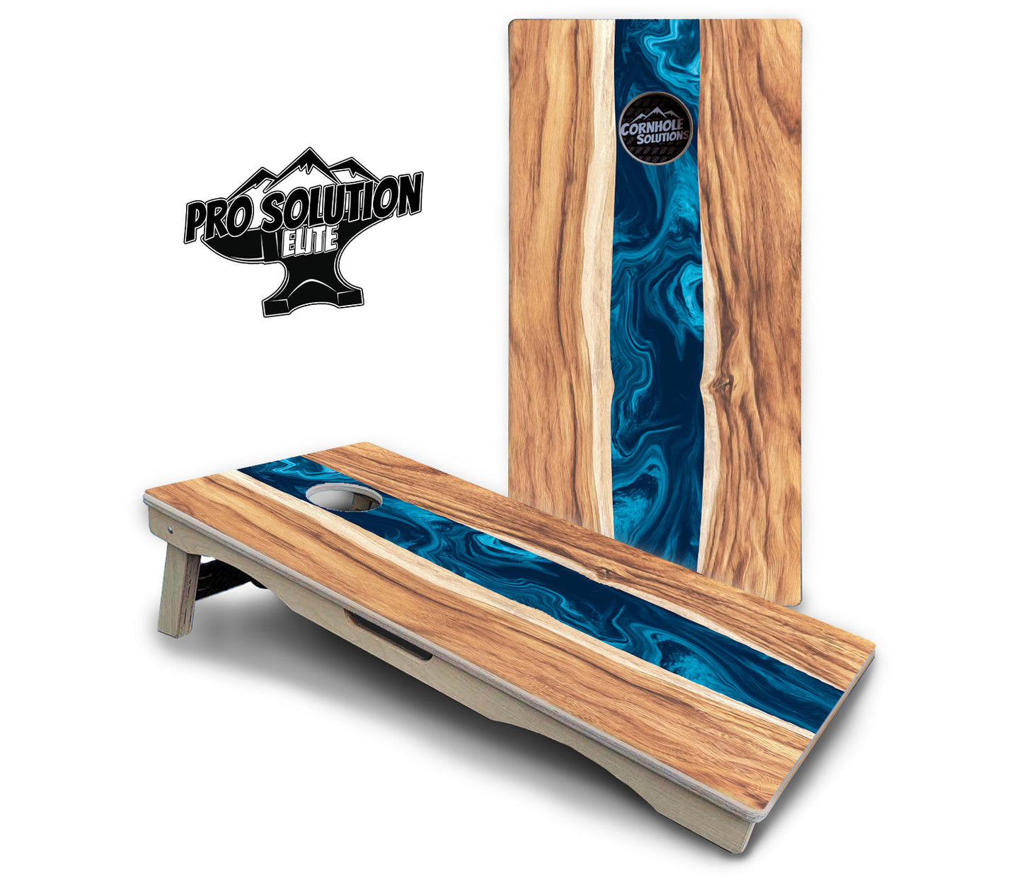 Live Edge River Cornhole Boards - Pro Solution Elite Series