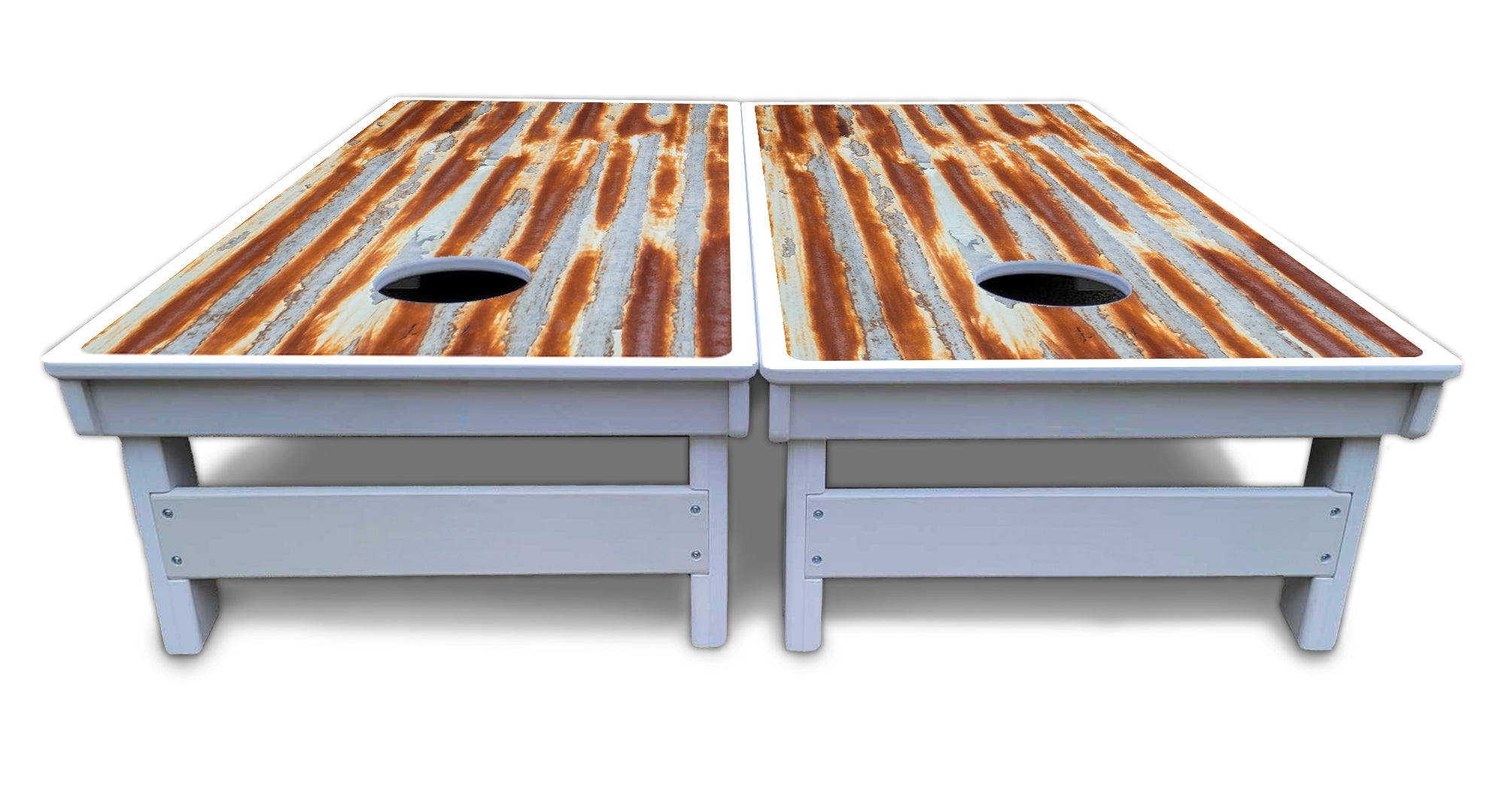 Rustic Tin Roof Cornhole Boards - All Weather Series
