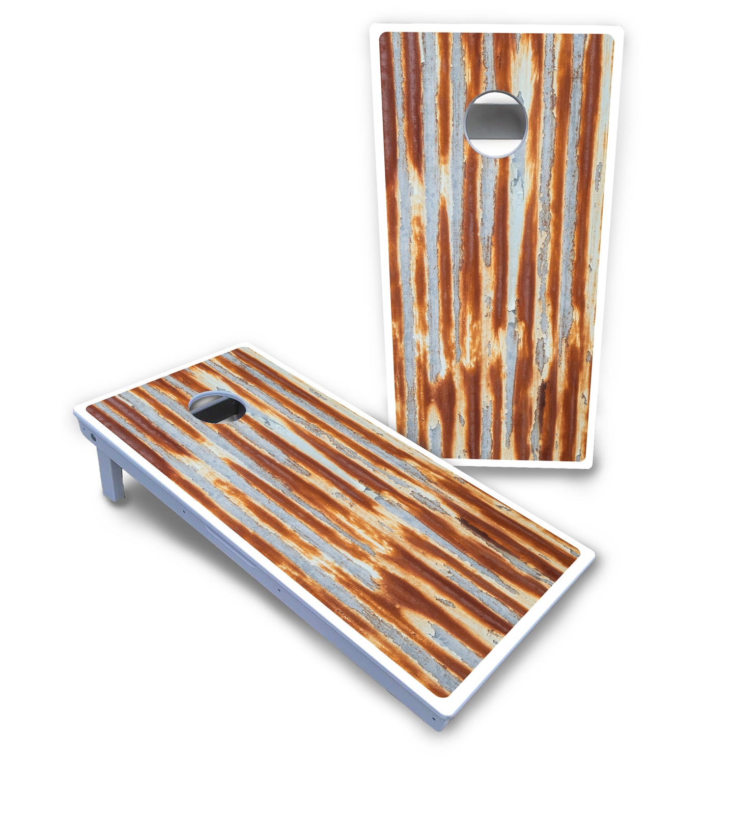 Rustic Tin Roof Cornhole Boards - All Weather Series