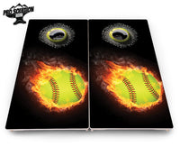 Fire Softball Cornhole Boards - Pro Solution Elite Series