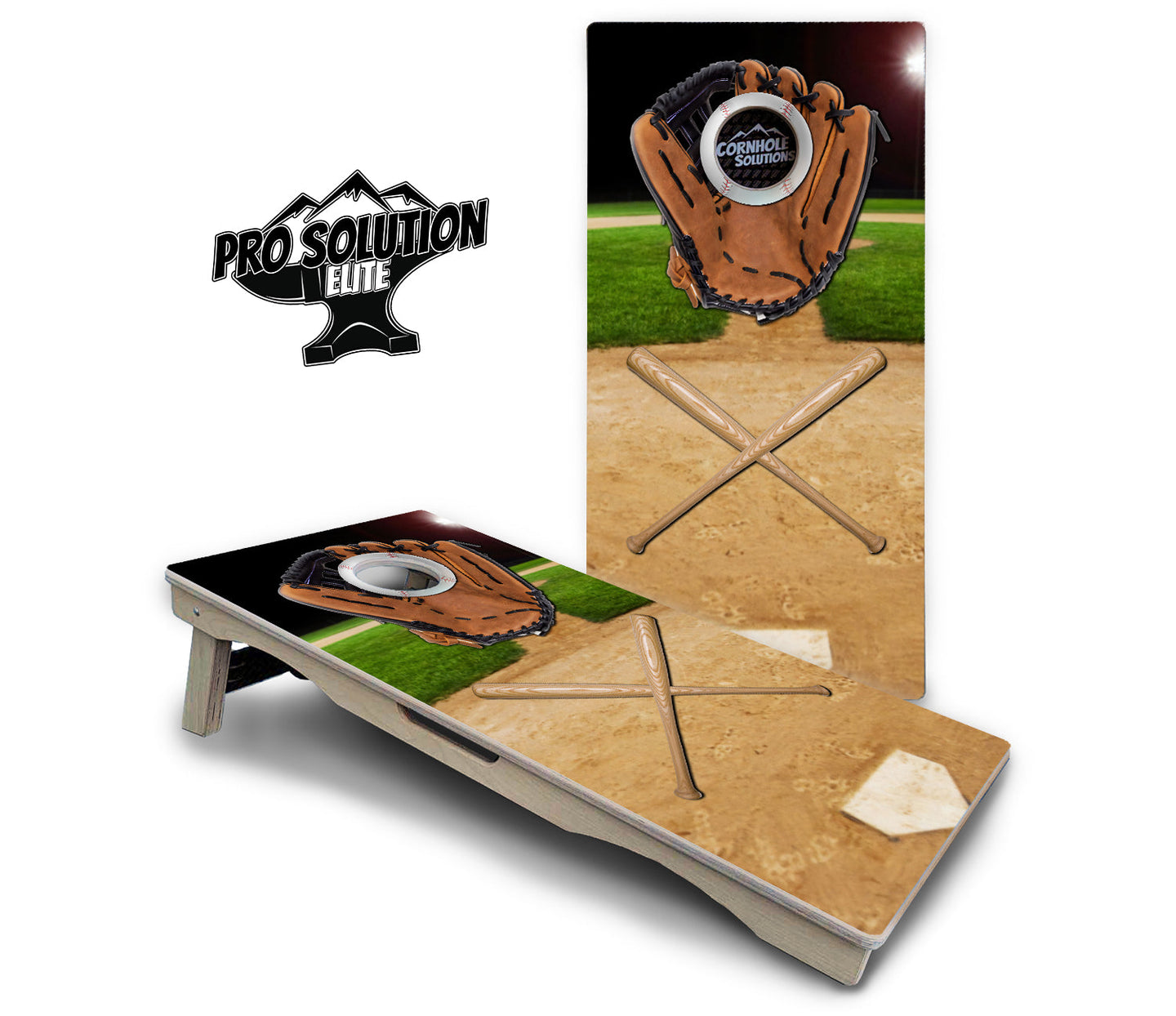 Baseball Theme Cornhole Boards - Pro Solution Elite Series