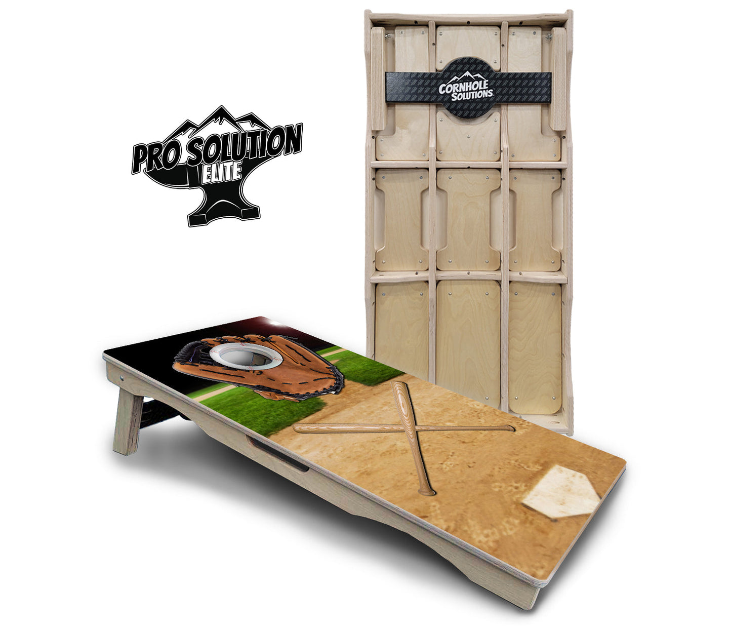 Baseball Theme Cornhole Boards - Pro Solution Elite Series