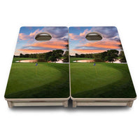 Mini Cornhole Boards - Golf Course Sunset