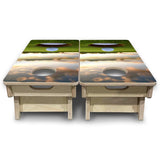 Mini Cornhole Boards - Golf Course Sunset