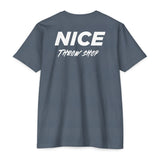 NICE Throw Shop Unisex Tee White Logo – Multiple Colors