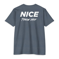 NICE Throw Shop Unisex Tee White Logo – Multiple Colors
