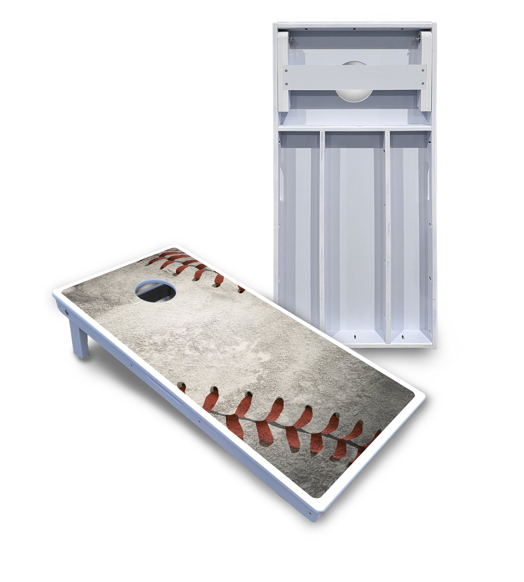 Worn Baseball & Glove Design Cornhole Boards - All Weather Series