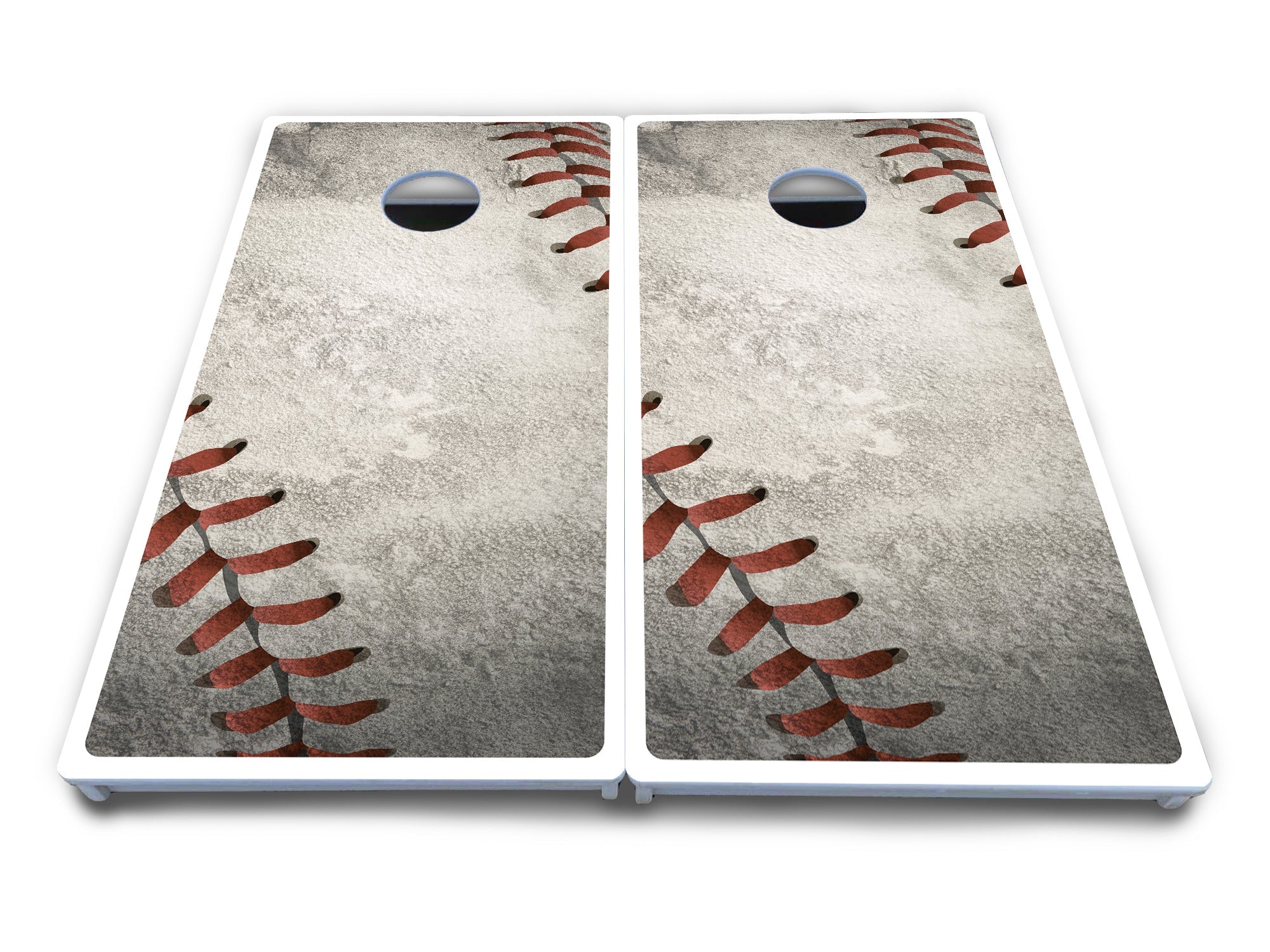 Worn Baseball & Glove Design Cornhole Boards - All Weather Series