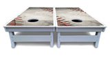 Worn Baseball & Glove Design Cornhole Boards - All Weather Series