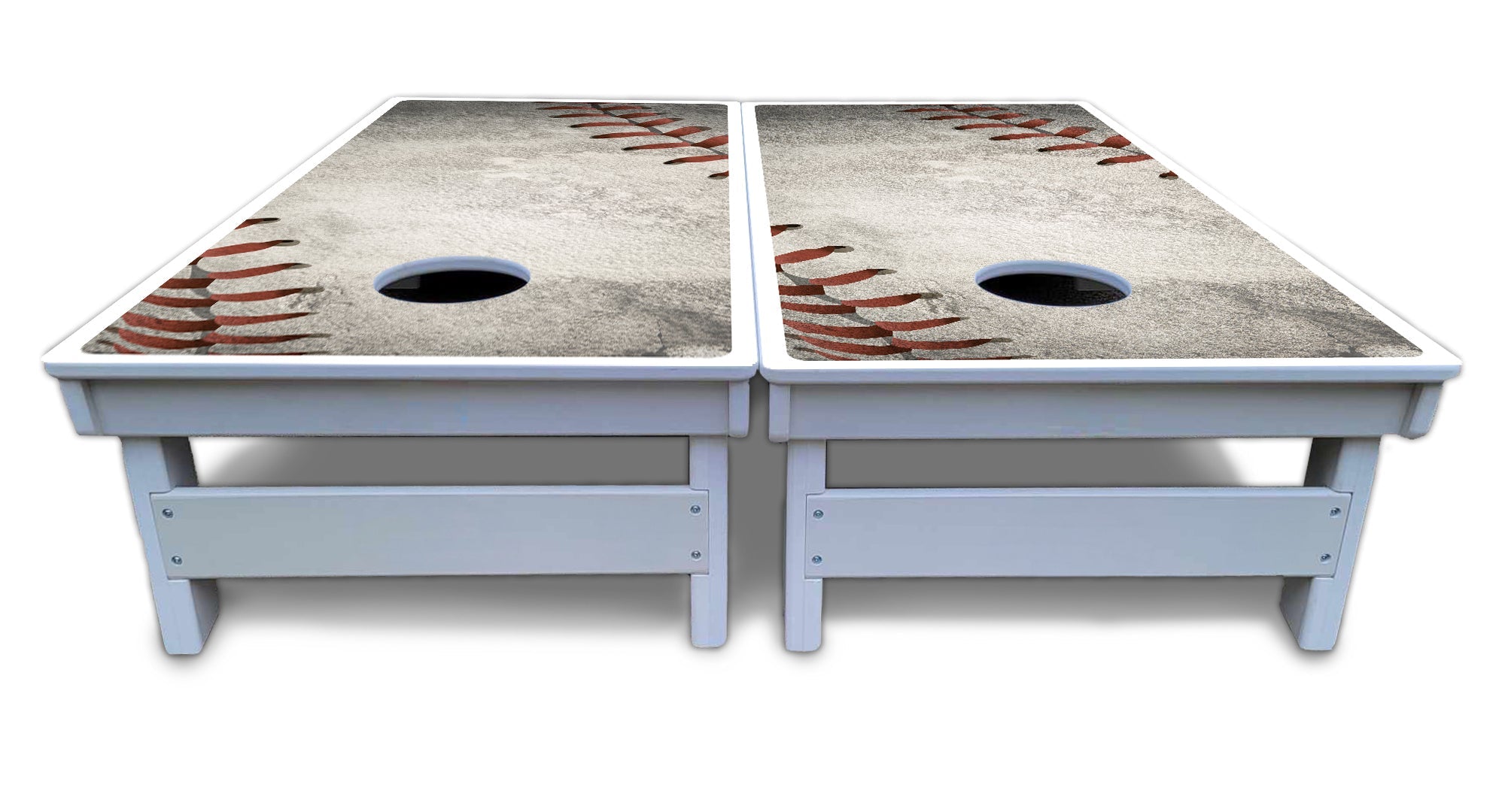 Worn Baseball & Glove Design Cornhole Boards - All Weather Series