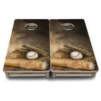 Mini Cornhole Boards - Worn Baseball & Glove