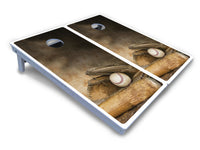 Worn Baseball & Glove Design Cornhole Boards - All Weather Series