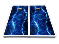 Blue & Green Lightning Cornhole Boards - All Weather Series