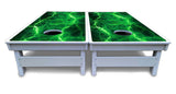 Blue & Green Lightning Cornhole Boards - All Weather Series
