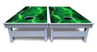 Blue & Green Lightning Cornhole Boards - All Weather Series