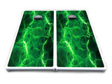 Blue & Green Lightning Cornhole Boards - All Weather Series