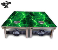 Blue & Green Lightning Cornhole Boards - Pro Solution Elite Series