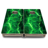Mini Cornhole Boards - Blue & Green Lightning