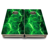 Mini Cornhole Boards - Blue & Green Lightning