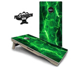 Blue & Green Lightning Cornhole Boards - Pro Solution Elite Series