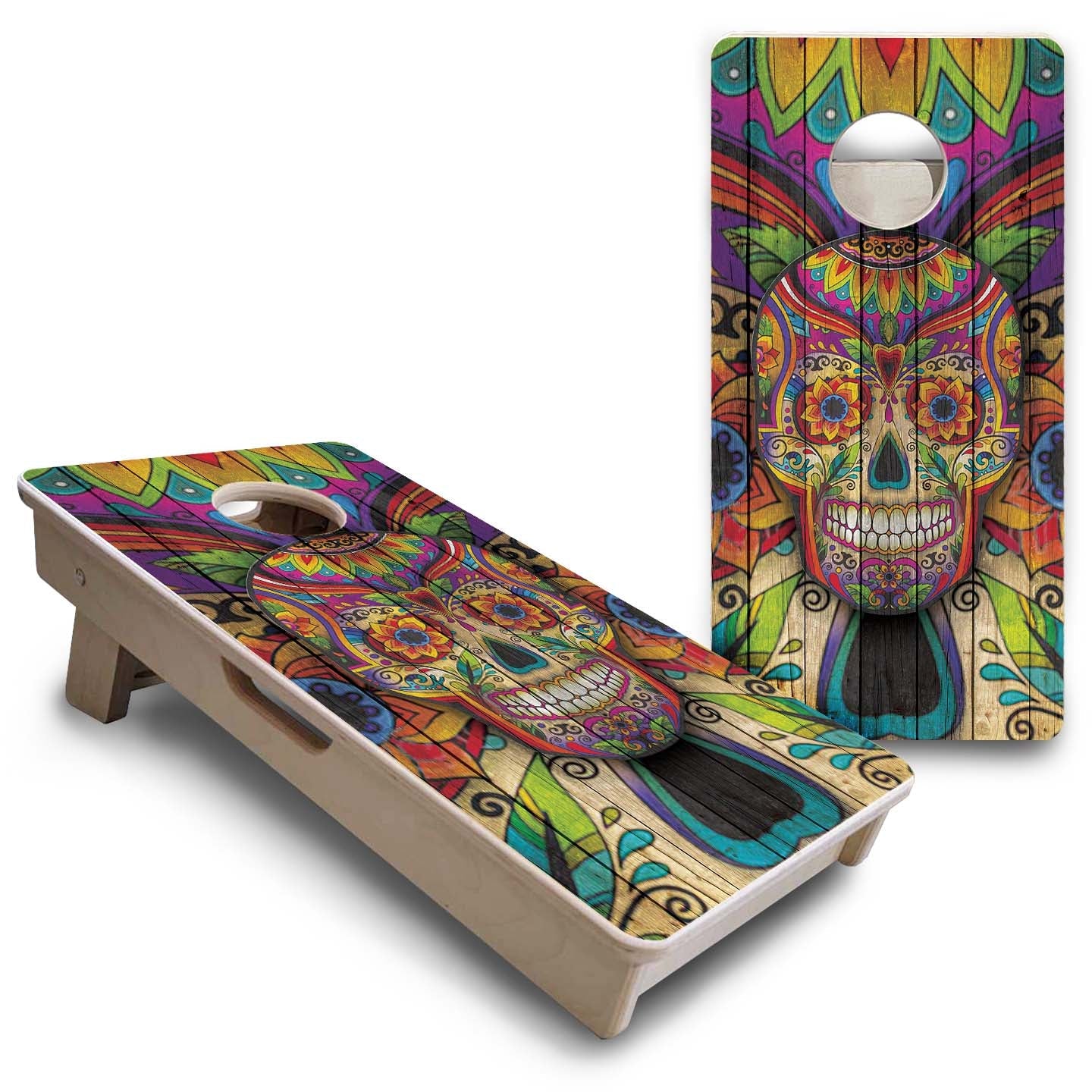 Mini Cornhole Boards - Sugar Skull