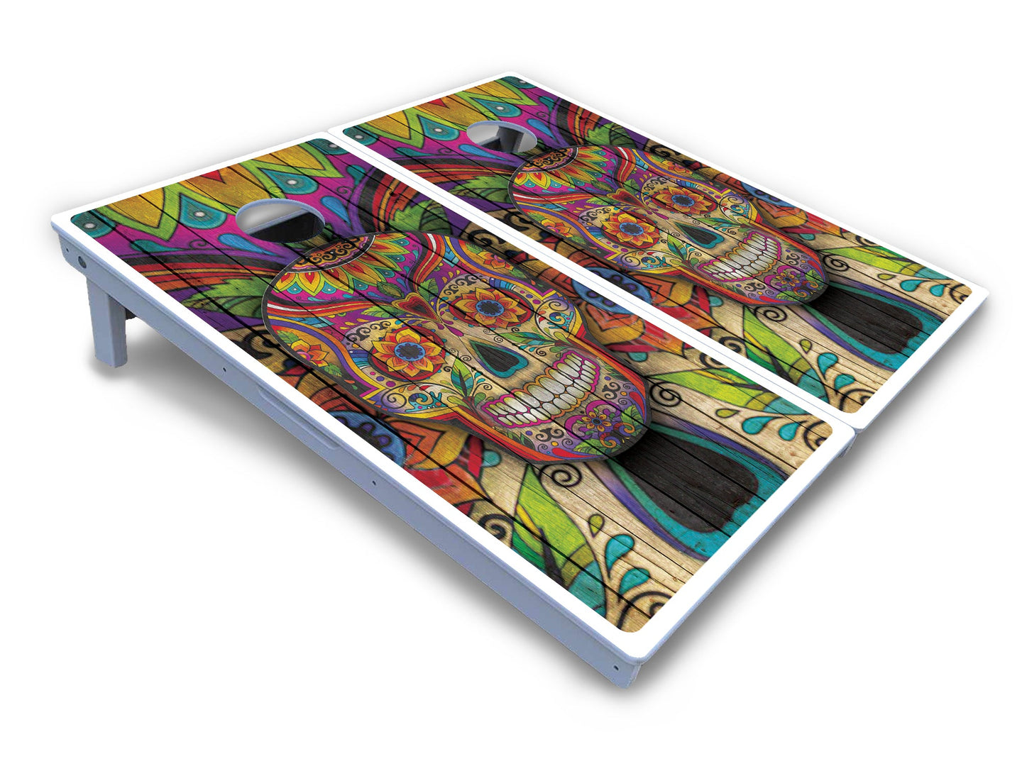 Sugar Skull Cornhole Boards - All Weather Series - Colorful