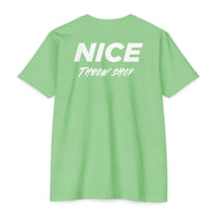 NICE Throw Shop Unisex Tee White Logo – Multiple Colors