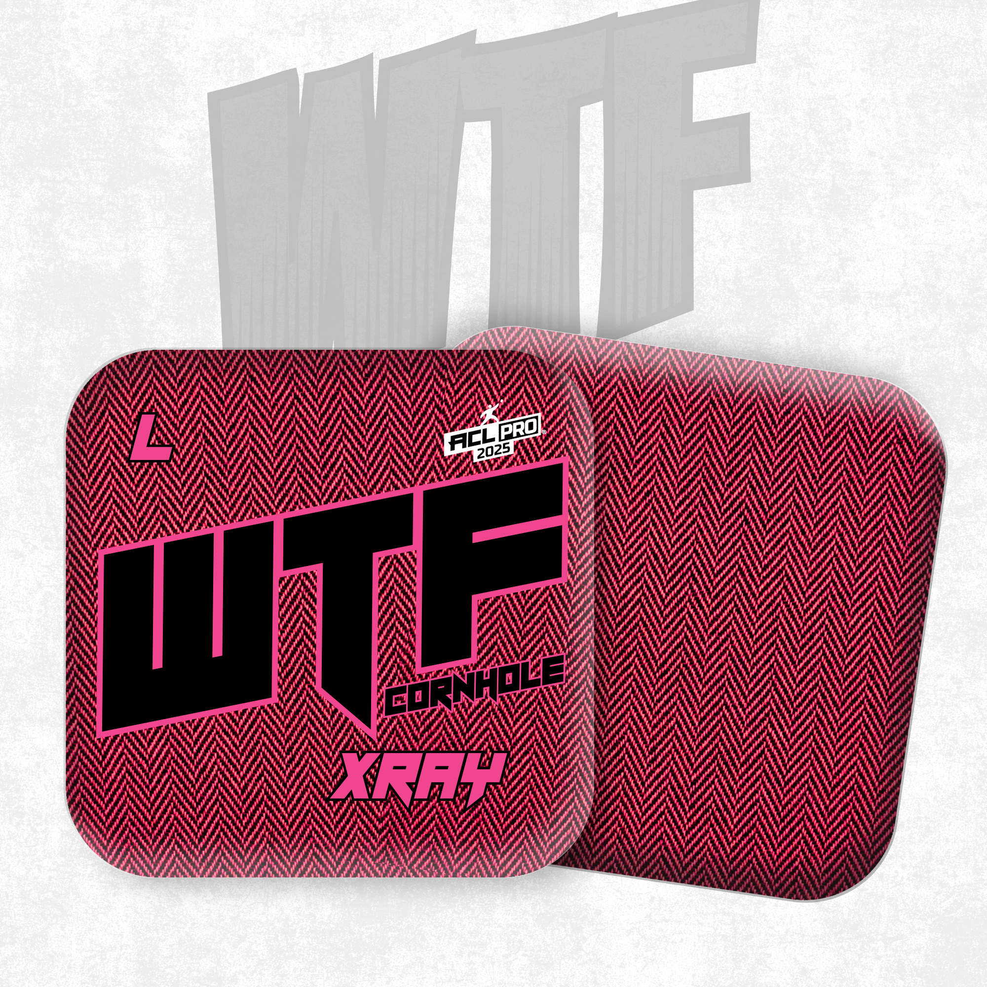 2026 WTF Cornhole X-RAY Pink/Black carpet - ACL Pro Stamped Cornhole Bags - Set of 4 bags