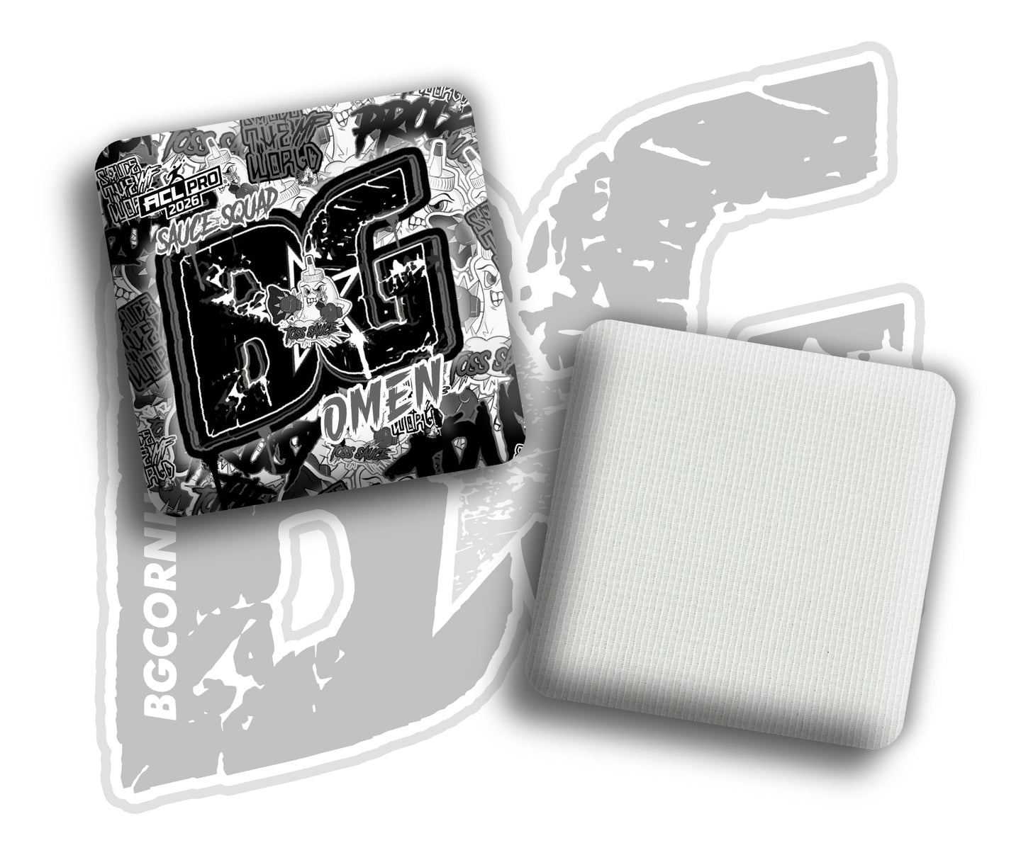 BG Cornhole 2026 Omen "Sticker Rush" Collab - ACL Pro Stamped Cornhole Bags - SET OF 4 BAGS