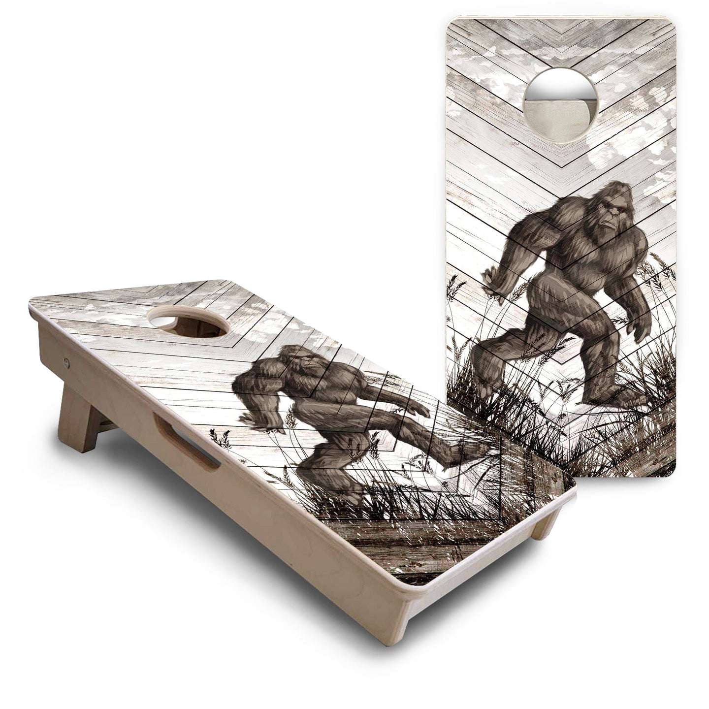 Mini Cornhole Boards - Bigfoot Whitewash
