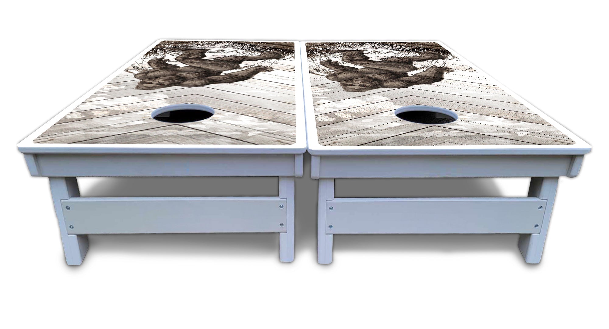 Bigfoot Whitewash Cornhole Boards - All Weather Series