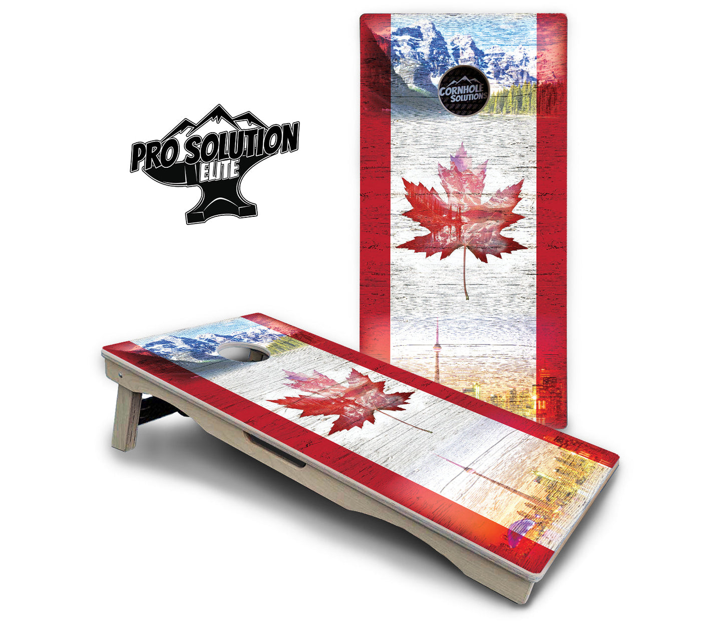 Canadian Mountain Scene Cornhole Boards - Pro Solution Elite Series
