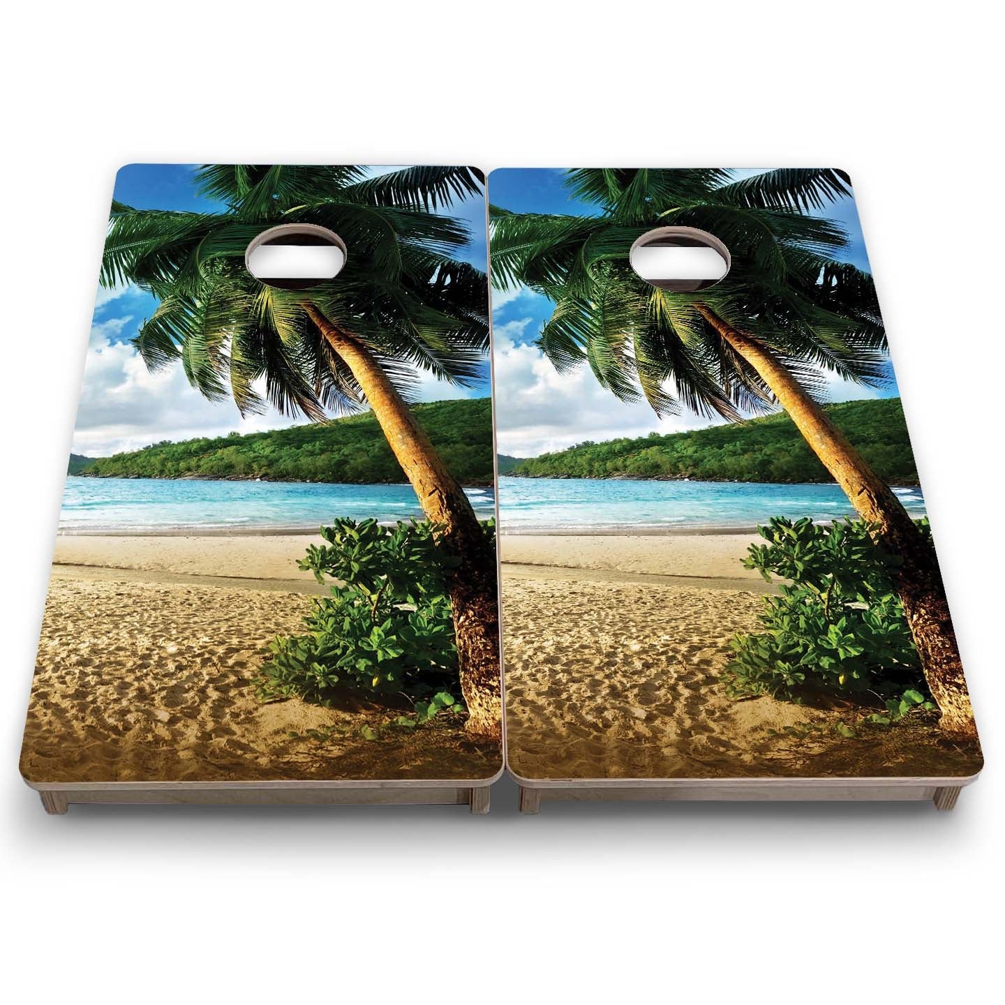 Vacation Cornhole Boards - Beach Scene