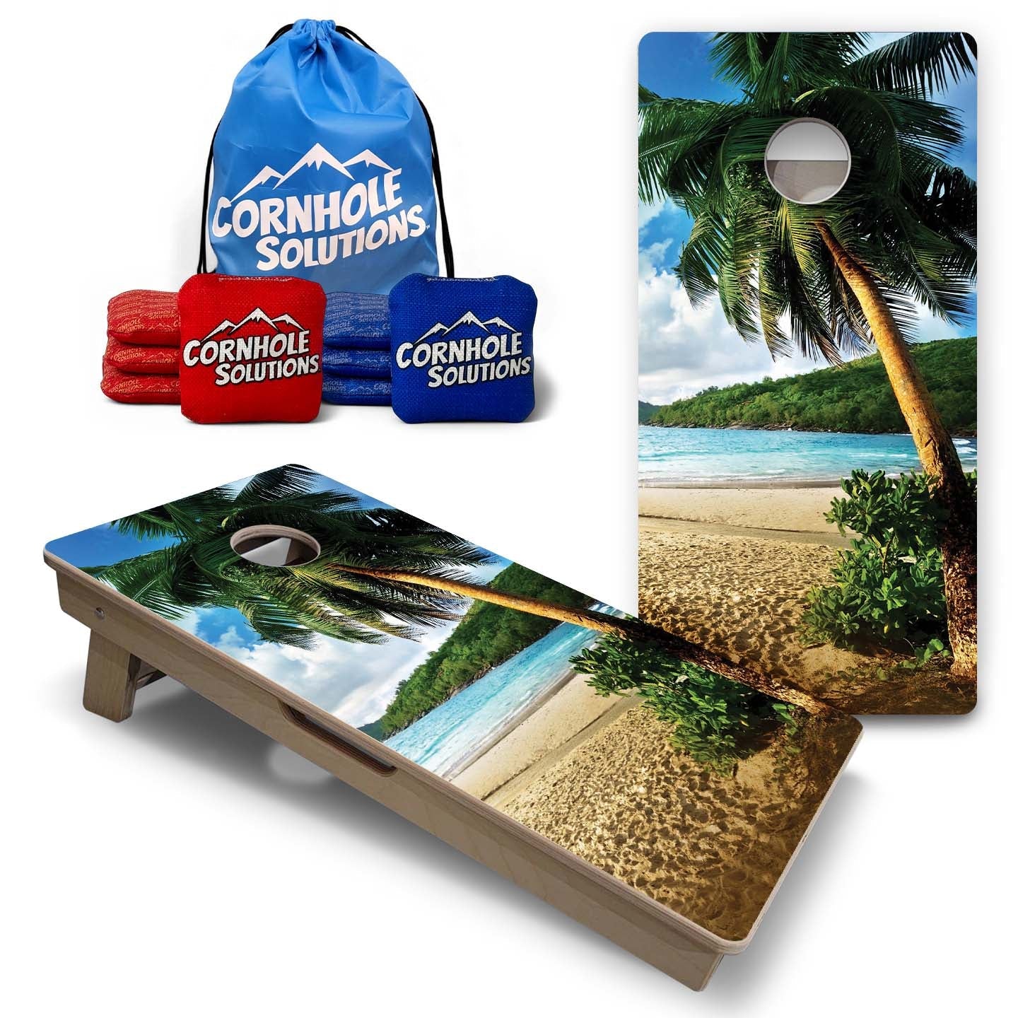 Vacation Cornhole Boards - Beach Scene