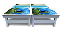 Beach Mountain Scene Cornhole Boards - All Weather Series