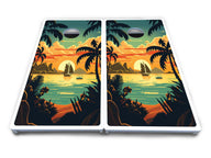 Beach Sunset Cornhole Boards - All Weather Series