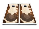 Colorado Natural Wood Skyline Cornhole Boards - All Weather Series