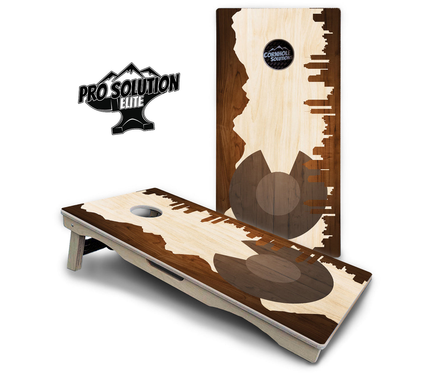 Colorado Wood Skyline Cornhole Boards - Pro Solution Elite Series