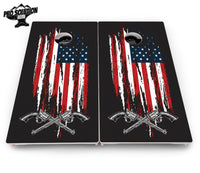 Guns & Flag Cornhole Boards - Pro Solution Elite Series