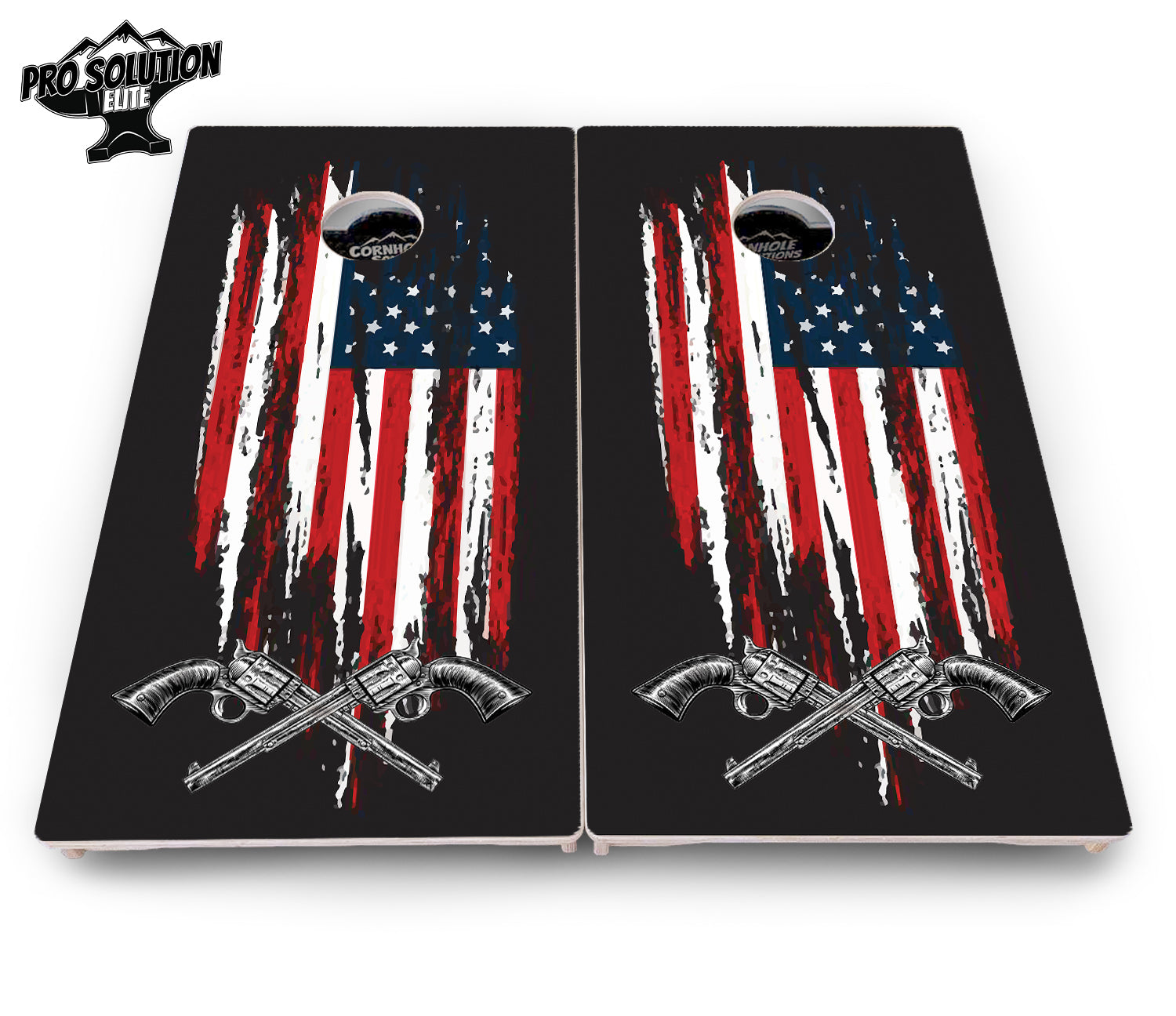 Guns & Flag Cornhole Boards - Pro Solution Elite Series