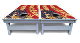 Faded Brush Burnt Flag Cornhole Boards - All Weather Series