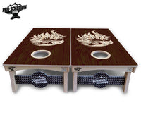 Stained Eagle & Flag Cornhole Boards - Pro Solution Elite Series