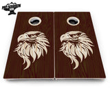 Stained Eagle & Flag Cornhole Boards - Pro Solution Elite Series