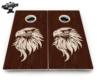 Stained Eagle & Flag Cornhole Boards - Pro Solution Elite Series
