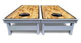 Burnt Wood Black Border Cornhole Boards - All Weather Series