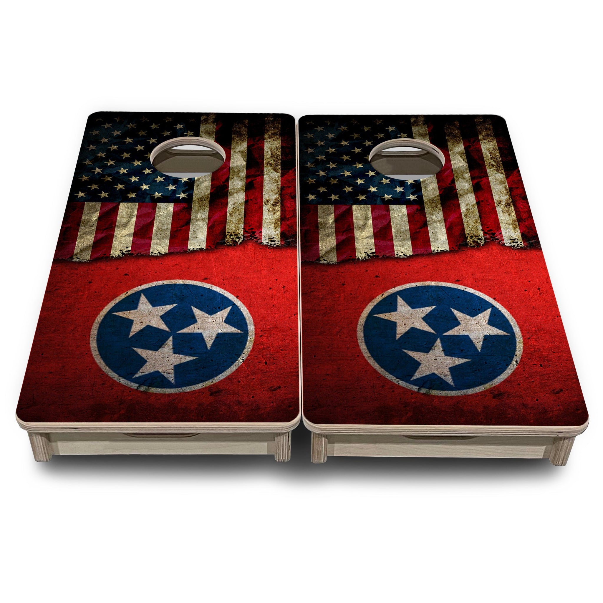 Mini Cornhole Boards - TN/USA Red Flag