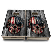 Mini Cornhole Boards - Skull Flag