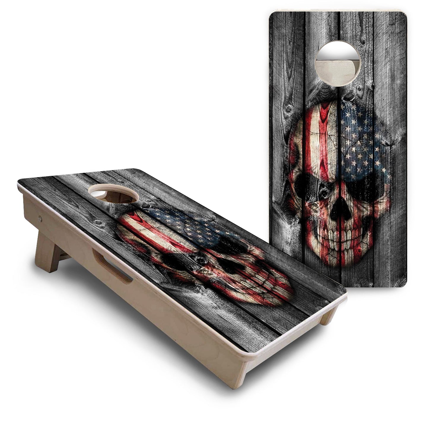 Mini Cornhole Boards - Skull Flag